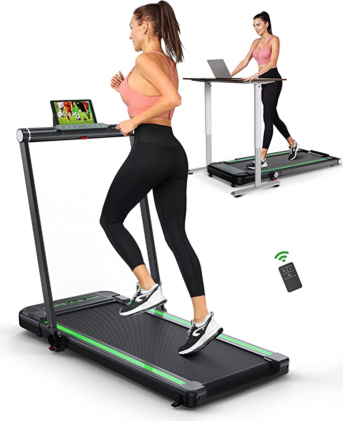 Photo 1 of THERUN 2 in 1 Under Desk Treadmill, Folding Treadmill 2.5HP with Remote Control, 0.6-7.6 mph, LED Display, Phone/Tablet Holder, Electric Walking Running Machine for Home Office, No Assembly Needed
