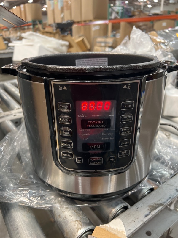 Photo 2 of Megachef Digital Pressure Cooker, Silver, 6 quart
