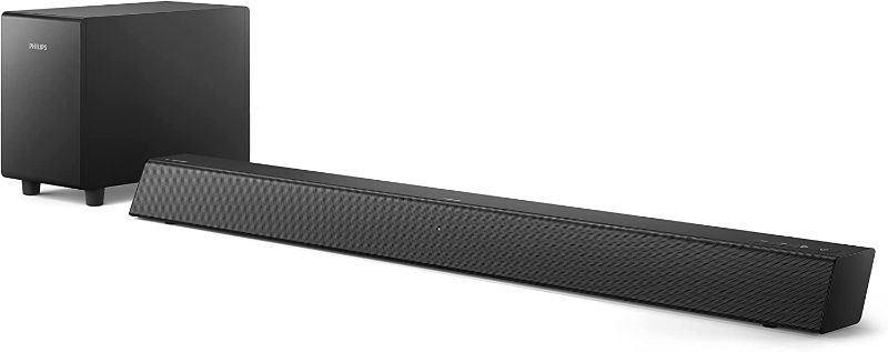 Photo 1 of Philips B5306 2.1-Channel Soundbar with Wireless Subwoofer & Roku TV Ready, Black
