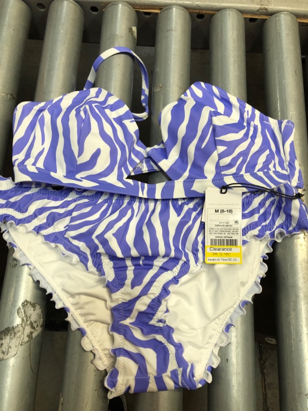 Photo 2 of  Bikini- Shade & Shore™ Purple & White Animal Print- BOTTOM (SIZE MEDIUM)- TOP (34 C) 