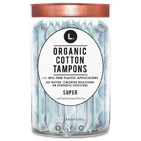 Photo 1 of 2 OF -L . Organic Cotton Full Size Tampons - Super - 30ct

