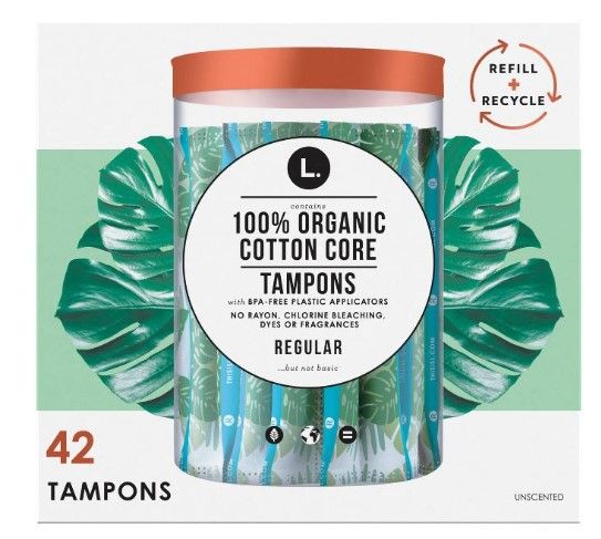 Photo 1 of 2 OF -L . Organic Cotton Full Size Refill Tampons - Regular - 42ct

