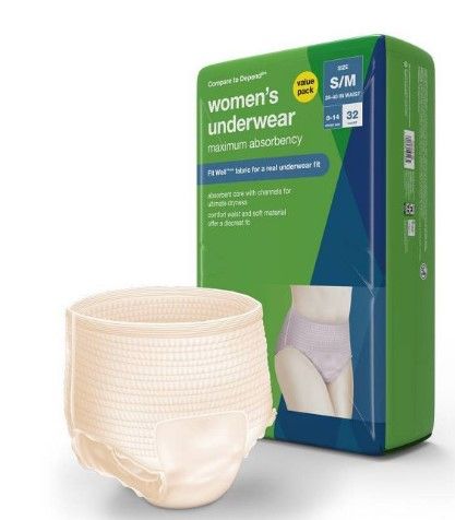 Photo 1 of 2 OF -Women's Underwear for Adult Incontinence Care Maximum Absorbency Small/Medium - up & up™ S/M 32 COUNT 

