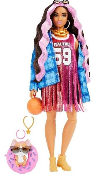 Photo 1 of Barbie Extra Doll and Pet #13 - Basketball Jersey Dress

