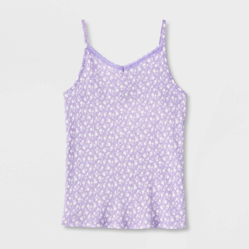 Photo 1 of 2 PACK: Girls' Lace Trim V-Neck Cami - art class™ size (6/6x)
