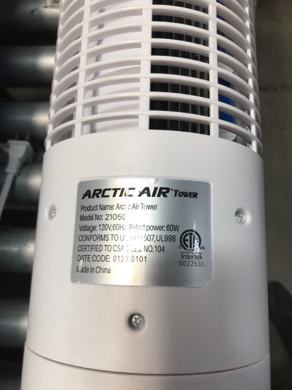 Photo 5 of Arctic Air Tower 2.0 Evaporative Air Cooler - Large Area Room Cooling, 4 Speed Settings, Quiet Oscillation, Space-Saving, Perfect for Bedroom, Living Room, Office & More
