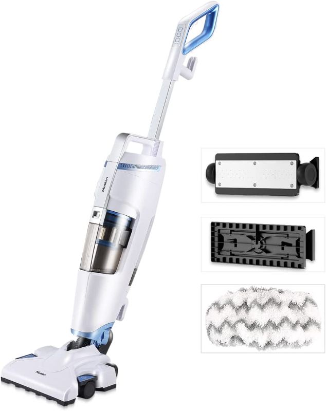 Photo 1 of (Used) Moolan Steam Mop and Vacuum All in One 18Kpa Wet-Dry Steam and Vacuum Cleaner Combo with HEPA Filtration for Hardwood, Tile Floors, Carpet, Laminated Floor, Home and Office
