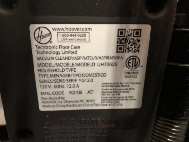 Photo 5 of (major Damage - Parts Only)  Hoover WindTunnel 3 Max Performance Pet, Bagless Upright Vacuum Cleaner, HEPA Media Filtration, For Carpet and Hard Floor, UH72625, Red
