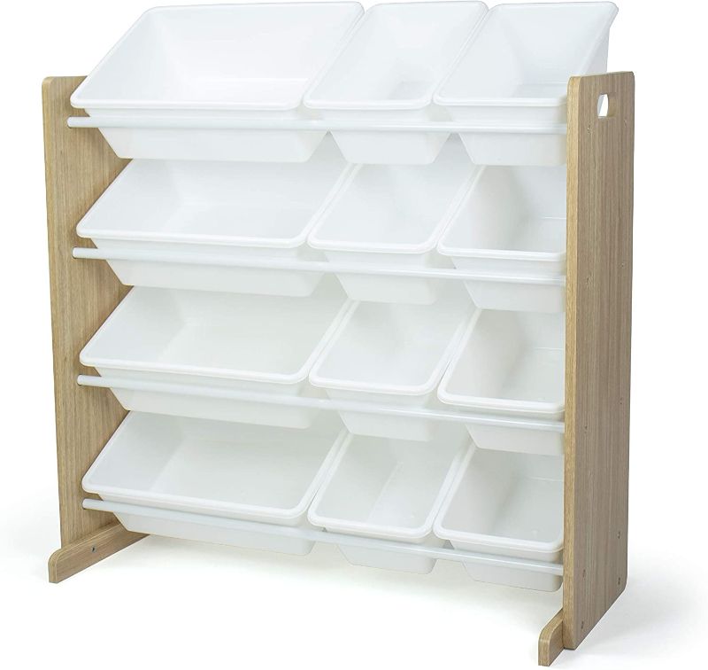 Photo 1 of (Used - Parts Only) Humble Crew, Natural Wood/White Kids Toy Organizer with 12 Storage Bins

