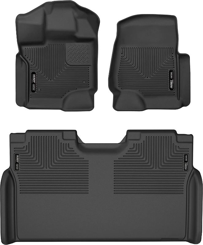 Photo 1 of Husky Liners Weatherbeater Series | Front & 2nd Seat Floor Liners - Black | 94041 | Fits 2015-2022 Ford F-150 SuperCrew Cab w/o Fold Flat Storage 3 Pcs
