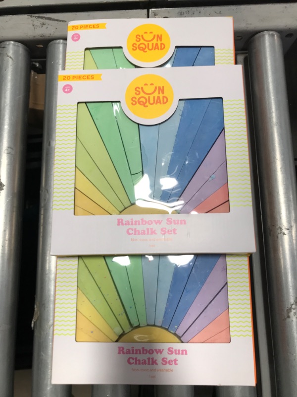 Photo 2 of 3 PACK: 20pc Sidewalk Rainbow Sun Chalk Set - Sun Squad™

