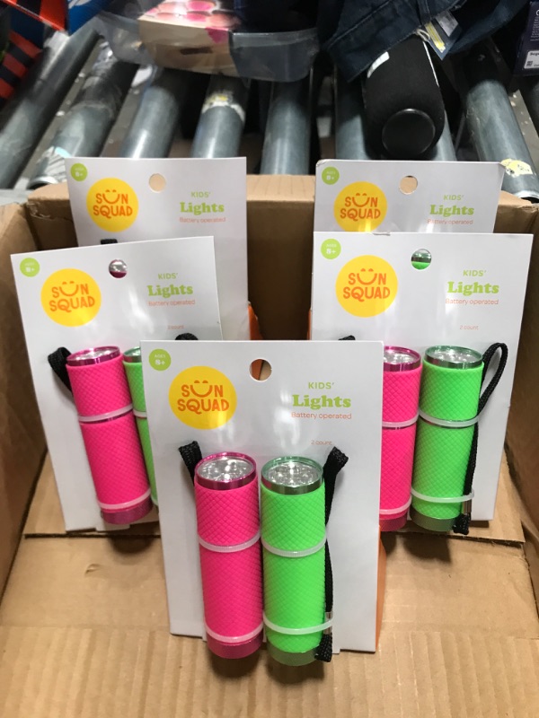 Photo 2 of 5 PACK: Kids' Flashlights 2pk Green Pink - Sun Squad™

