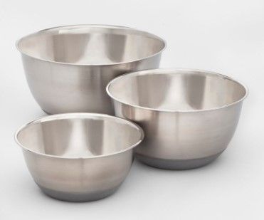 Photo 1 of 3pc Stainless Steel Non-Slip Mixing Bowls - Made By Design™

