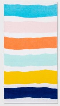 Photo 1 of 2 PACK: Wavy Striped Printed Beach Towel - Sun Squad™

