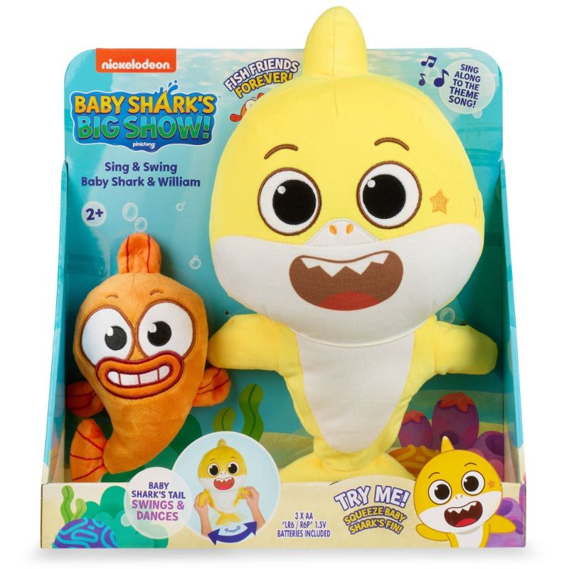 Photo 1 of Baby Shark Sing & Swing Baby Shark & William Plush, Multicolor
