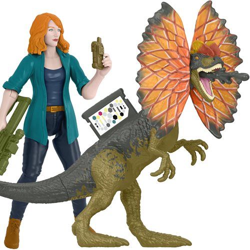 Photo 1 of 2 of - Jurassic World: Dominion Claire & Dilophosaurus Dinosaur Figure Pack

