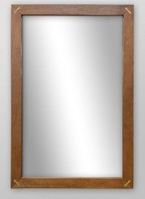 Photo 1 of 24" X 36" Wooden Wall Mirror Brown - Threshold™
