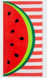 Photo 1 of 2 PACK: Watermelon Striped Printed Beach Towel Pink - Sun Squad™
