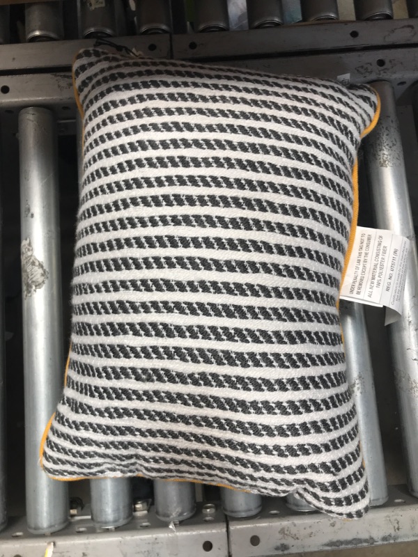 Photo 2 of 14" X 20" Ticking Stripe Indoor/Outdoor Lumbar Throw Pillow - Hearth & Hand™ with Magnolia
