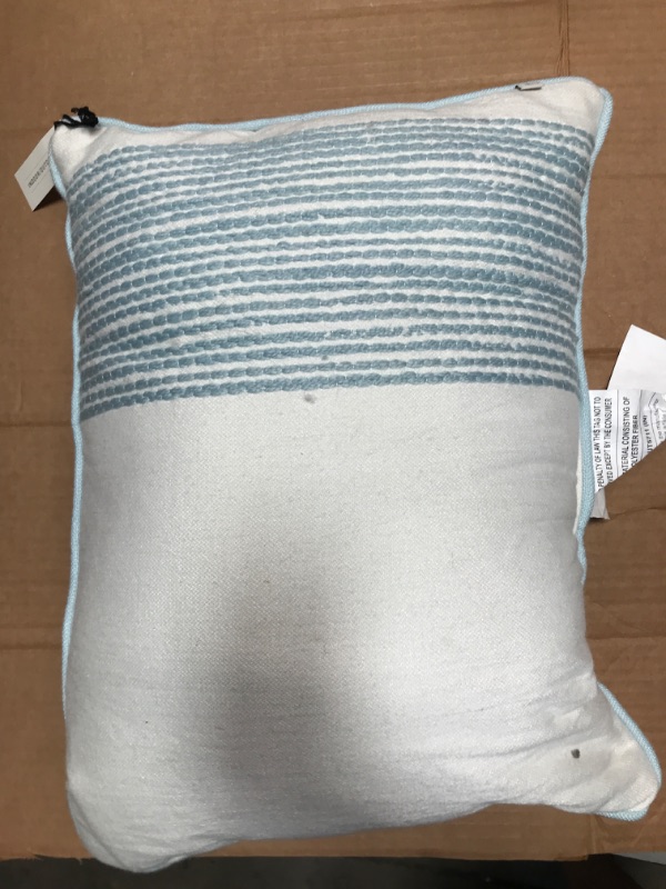 Photo 2 of 14" X 20" Thick Side Striped Indoor/Outdoor Lumbar Throw Pillow /Cream - Hearth & Hand™ with Magnolia
