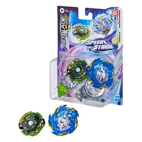 Photo 1 of 2 Pack Beyblade Burst Surge Speedstorm Evo Helios Blazebringer and Jormuntor J6 Spinning Top Dual Pack