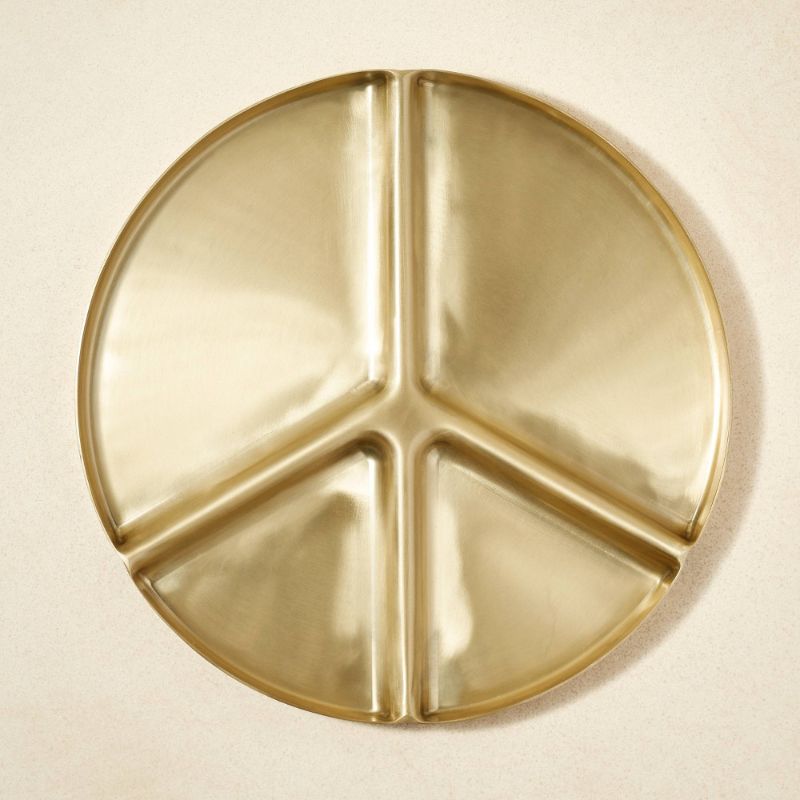 Photo 1 of 13" Metal Peace Sign Divided Serving Tray - Opalhouse™ Designed with Jungalow™
