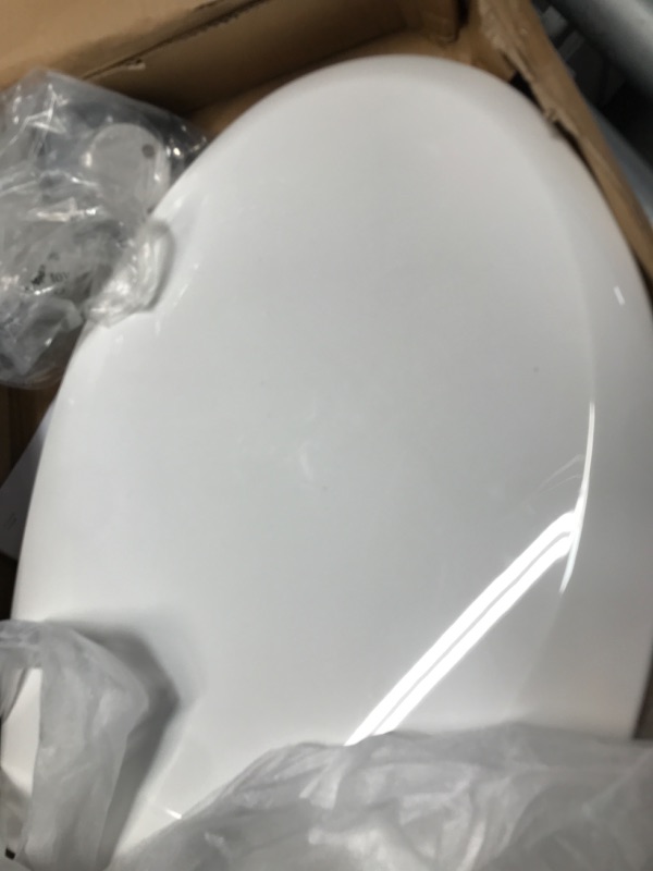 Photo 1 of BATH ROYALE BR606-00 Premium Elongated Toilet Seat, White, High Quality Polypropylene Material