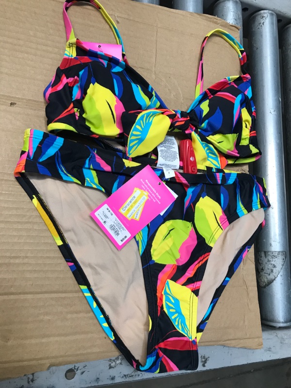 Photo 1 of 2 PIECE- Women's Lemon Print Hipster Bikini Bottom - Tabitha Brown for Target Black- MEDIUM 
