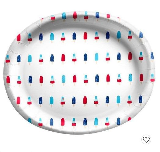 Photo 1 of 10ct Oval Americana Platter with Popsicles White - Sun Squad™ "Pack Of 5 "