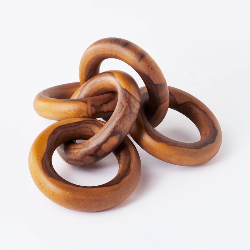 Photo 1 of 2.5" X 17" Decorative Teak Wood Chain Figurine - Threshold™ Designed with Studio McGee