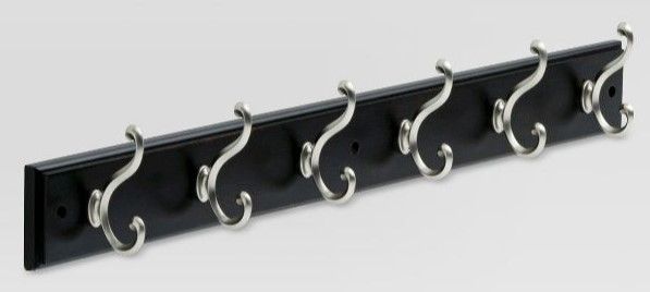 Photo 1 of 27" Scroll Hook Rack with 6 Scroll Hooks - Vintage Black/Vintage Nickel - Threshold™

