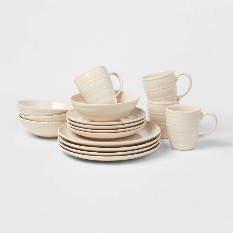 Photo 1 of 16pc Stoneware Fairlee Dinnerware Set - Threshold™
