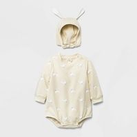 Photo 1 of Baby Girls' Bunny Sweatshirt Romper - Cat & Jack™ Dark Off-White 18M