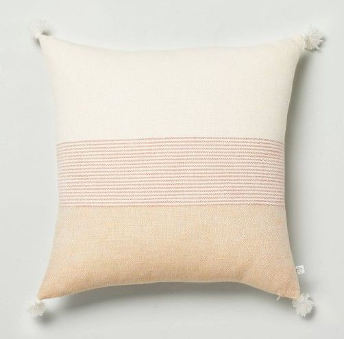 Photo 1 of 18" x 18" Mini Stripe Color Block Bed Pillow - Hearth & Hand™ with Magnolia

