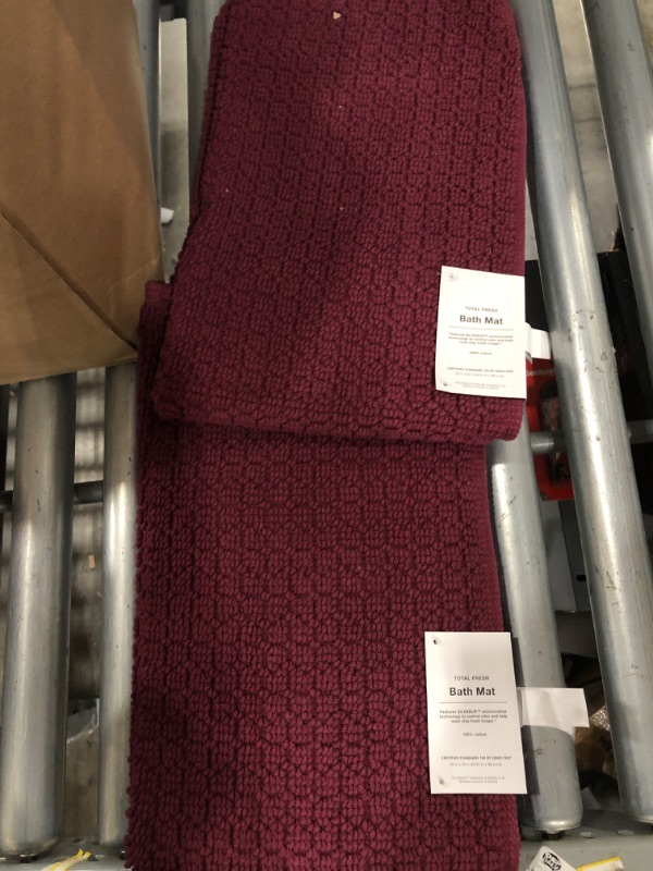 Photo 2 of 20"x34" Antimicrobial Bath Rug Maroon - Total Fresh 2 pack 