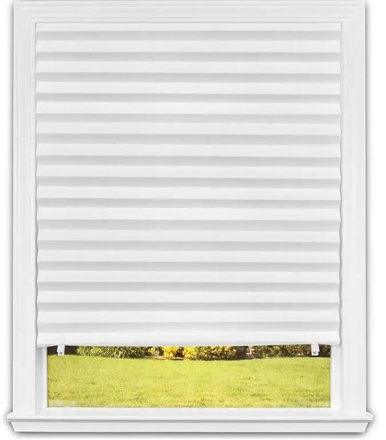 Photo 1 of  Original Light Filtering Pleated Paper Shade White, 36 in x 72 in, 6 Pack