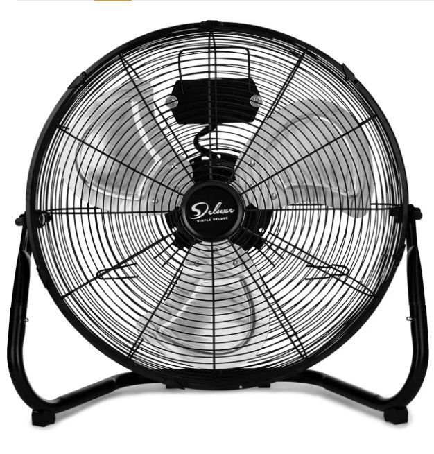 Photo 1 of  18 Inch 3-Speed High Velocity Heavy Duty Metal Industrial Floor Fans, Black