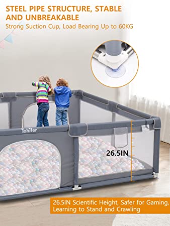 Photo 1 of Baby Playpen with Mat, Large Baby Play Yard for Toddler, BPA-Free, Non-Toxic, Safe No Gaps Playards for Babies, Indoor & Outdoor Extra Large Kids Activity Center