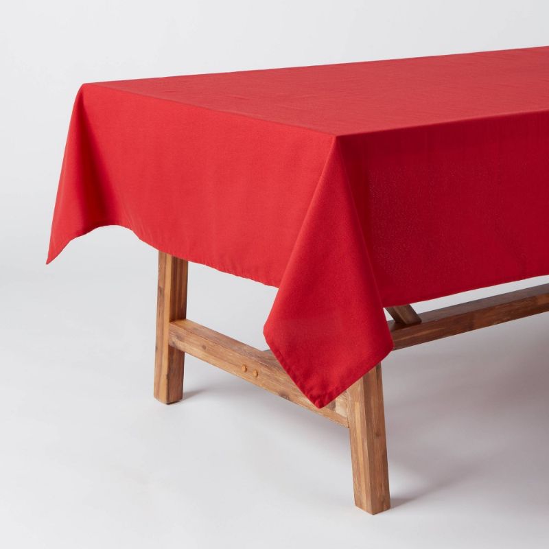 Photo 1 of 120" X 60" Cotton Tablecloth Red - Threshold™