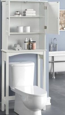 Photo 1 of ***INCOMPLETE PARTS ONLY*** White Home Over-The-Toilet Bathroom Storage Space Saver with Adjustable Shelf Collect Cabinet
