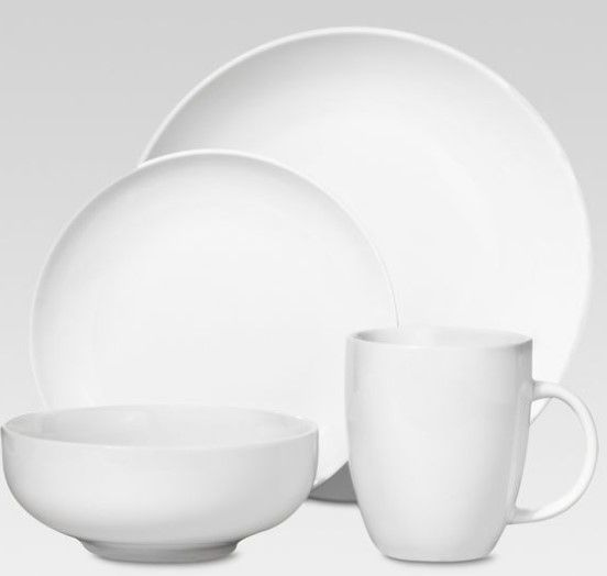 Photo 1 of 16pc Porcelain Coupe Dinnerware Set White - Threshold™

