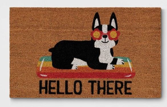 Photo 1 of 1'6"x2'6" Hello Summer Dog Doormat Natural - Sun Squad™

