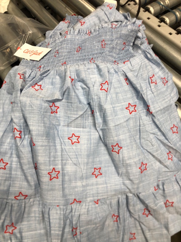 Photo 2 of 7  Toddler Girls' Chambray Star Smocked Tank Top Dress - Cat & Jack™ assorted sxizes
