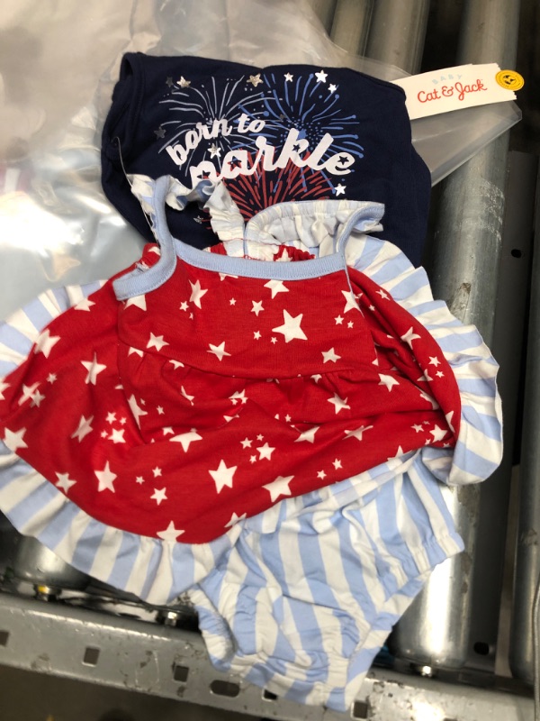 Photo 2 of Baby Girls' 2pk Americana Romper - Cat & Jack™ Navy Blue
Size: 3-6M
