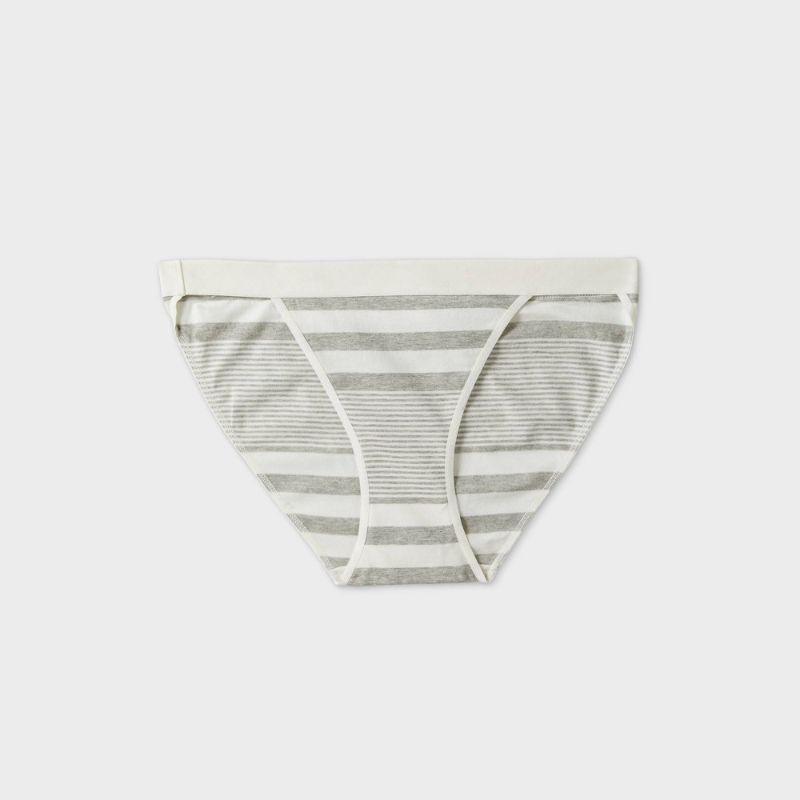 Photo 1 of 3 PACK**Auden Women S Striped Pull-on Low Rise High Cut Bikini Underwear Gray XS 
