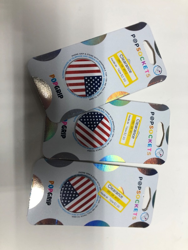 Photo 2 of 3 PACK**Vintage American Flag Phone Grip PopSockets PopGrip
