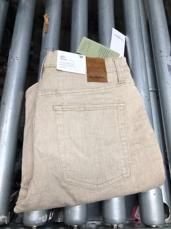 Photo 2 of Men's 10.5" Slim Fit Jean Shorts - Size: 32 Color: Light Beige