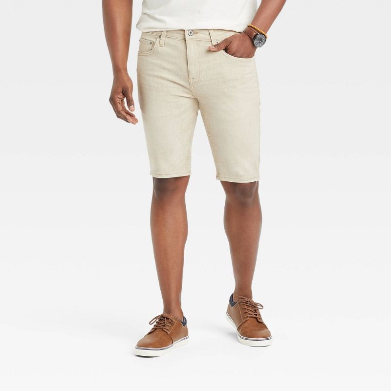 Photo 1 of Men's 10.5" Slim Fit Jean Shorts - Size: 32 Color: Light Beige