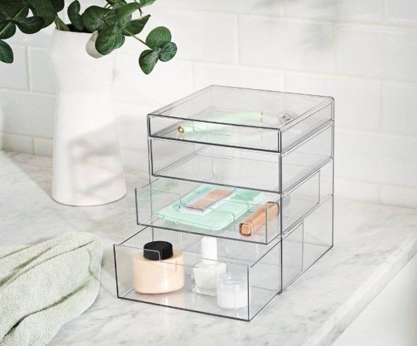 Photo 1 of 4 Drawer Stackable Countertop Organizer Clear - Brightroom™ 8"x7"6.5" (Minor Damage)