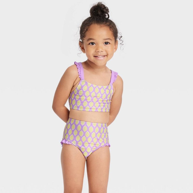 Photo 1 of 2 PACK**Toddler Girls' 2pc Lemon Print Bikini Set - Cat & Jack™ Lemon Yellow 18M
